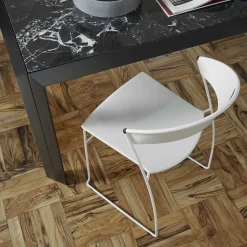 Baleri Italia Chairs<Juliette White Metal Chair by Hannes Wettstein