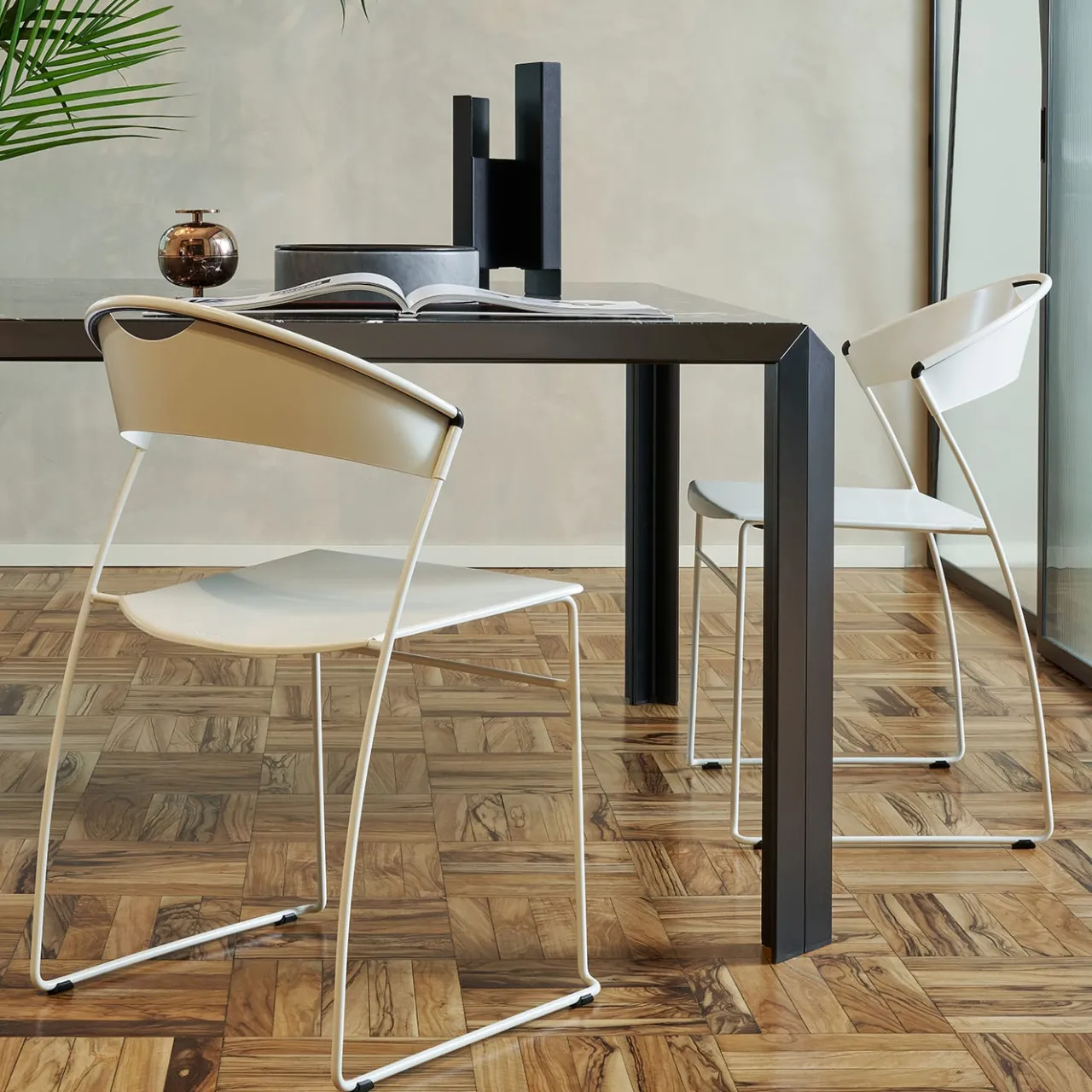 Baleri Italia Chairs<Juliette White Metal Chair by Hannes Wettstein