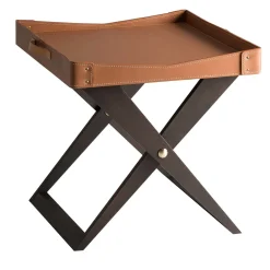 Mantellassi 1926 Serving Tables<Kaki wood and leather side table