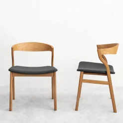 Bedont Chairs<Kalea Chair in Natural Oak with Upholstered Seat #1 by Lorenz+Kaz