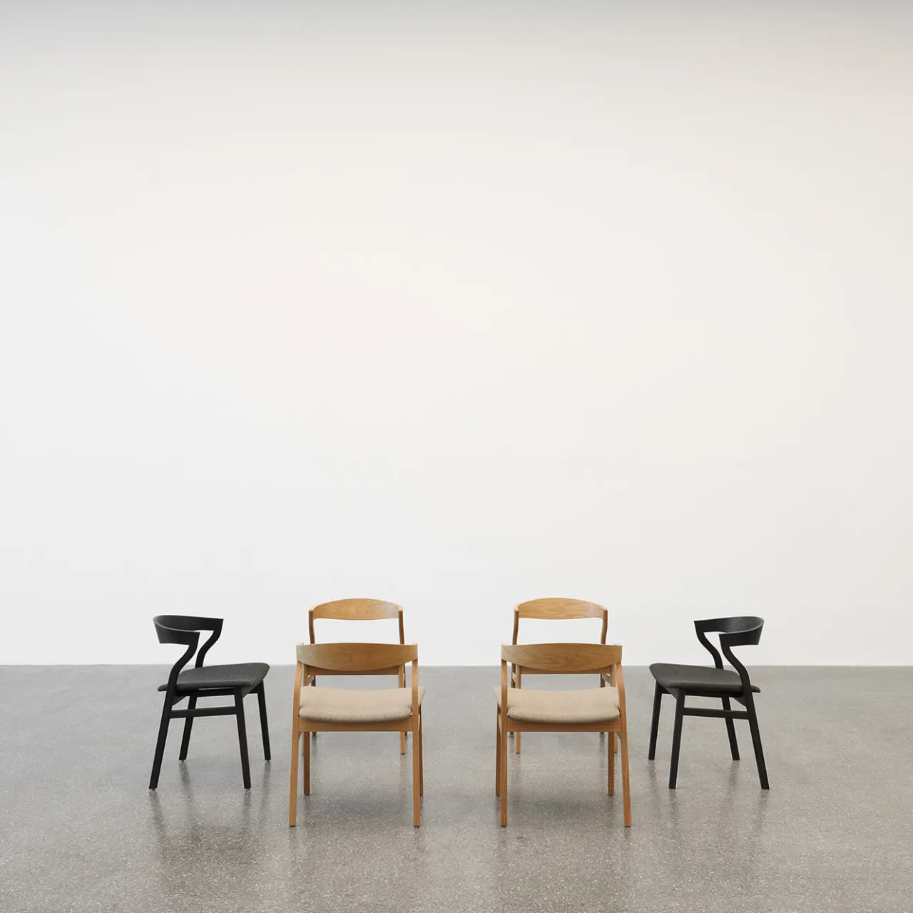 Bedont Chairs<Kalea Chair in Natural Oak with Upholstered Seat by #2 Lorenz+Kaz