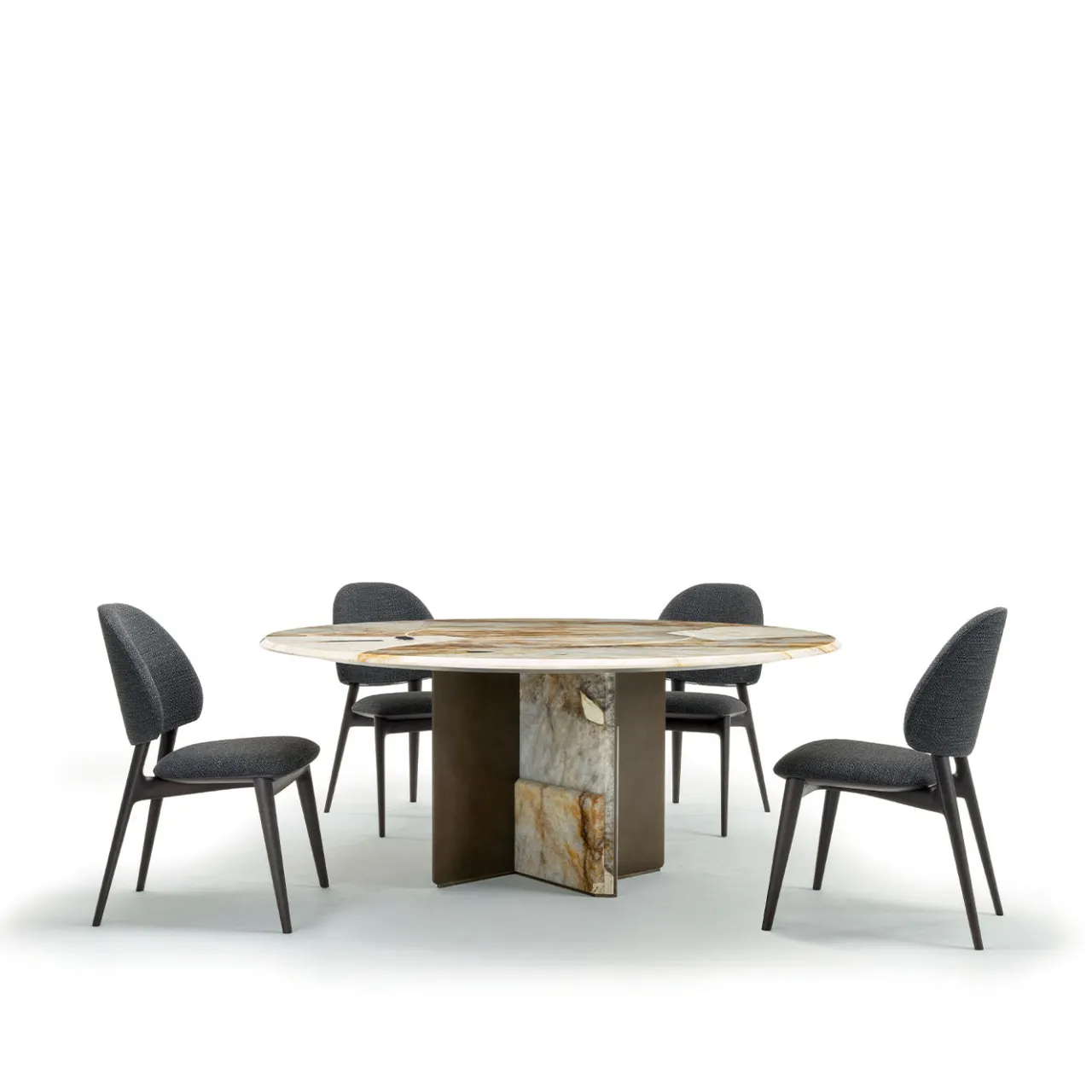 Zanaboni Dining Tables<Kalos ED/50 604-180 Dining Table With Patagonia Marble Lazy Susan