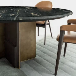 Zanaboni Dining Tables<Kalos ED/50 602-180 Round Dining Table with Belvedere Marble Top