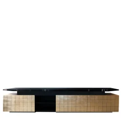 Garbarino Collections Sideboards Buffets<Kataï Golden Media Sideboard with Black Guinea Marble Top