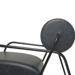 Real Piel Lounge Chairs<Kate Black Leather Lounge Chair and Pouf