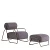 Real Piel Lounge Chairs<Kate Comfort Gray Nabuk Leather Lounge Chair with Footrest
