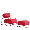 Real Piel Lounge Chairs<Kate Energy Red Leather Lounge Chair with Footrest