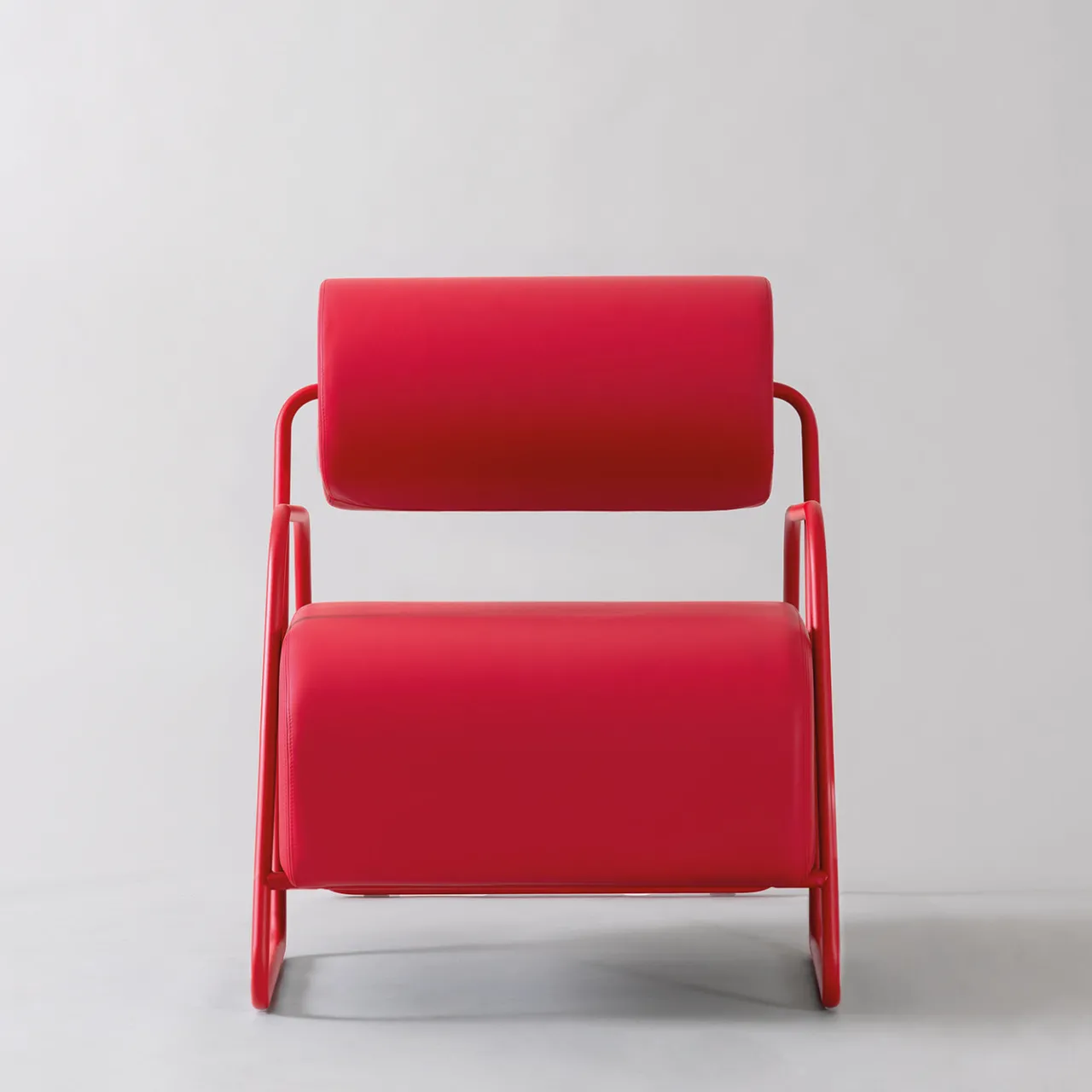 Real Piel Lounge Chairs<Kate Energy Red Leather Lounge Chair with Footrest