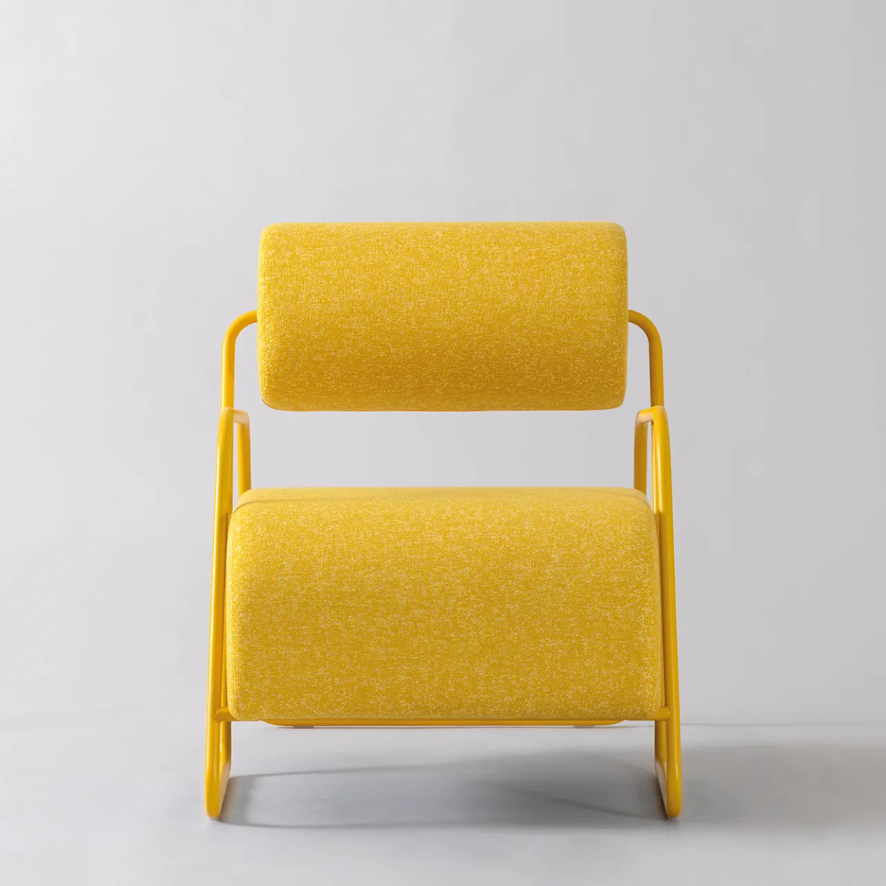 Real Piel Lounge Chairs<Kate Spark Yellow Tweed Textile Lounge Chair with Footrest