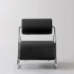 Real Piel Lounge Chairs<Kate Style Black Leather Lounge Chair with Footrest