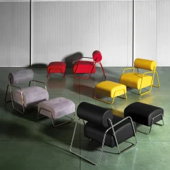 Real Piel Lounge Chairs<Kate Style Black Leather Lounge Chair with Footrest