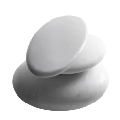 Kreoo Ottomans & Poufs<Keir Small Oval in Bianco del Re with Wooden Seat in White Larch