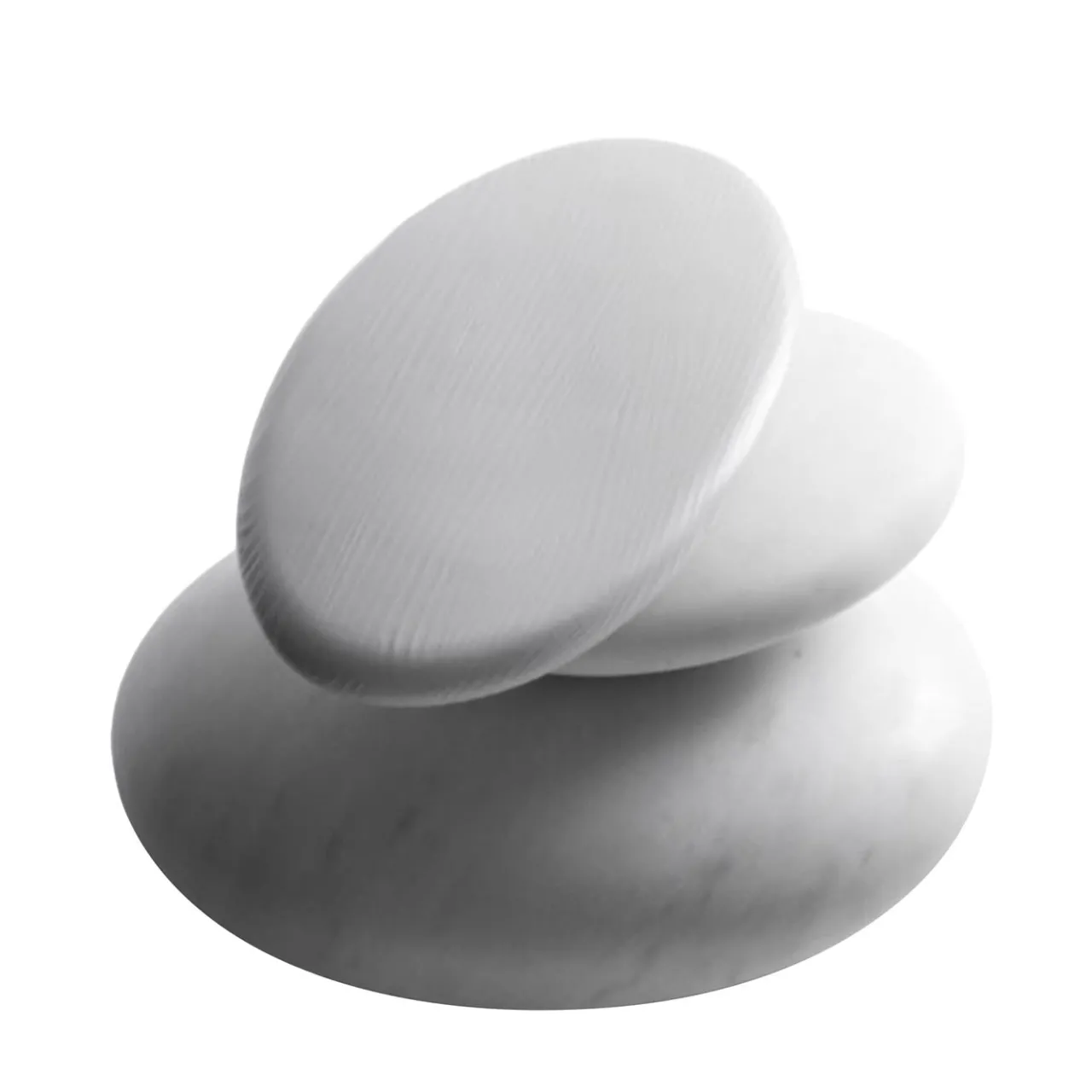 Kreoo Ottomans & Poufs<Keir Small Oval in Bianco del Re with Wooden Seat in White Larch