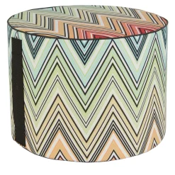 Missoni Home Collection Outdoor Chairs & Stools<Kew Cylindrical Zigzag Pattern Outdoor Pouf #4