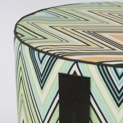 Missoni Home Collection Outdoor Chairs & Stools<Kew Cylindrical Zigzag Pattern Outdoor Pouf #4