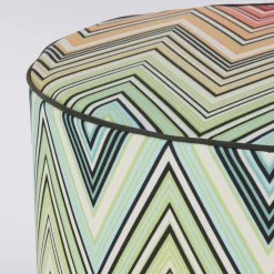 Missoni Home Collection Outdoor Chairs & Stools<Kew Cylindrical Zigzag Pattern Outdoor Pouf #4