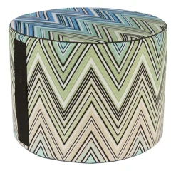 Missoni Home Collection Outdoor Chairs & Stools<Kew Cylindrical Zigzag Pattern Outdoor Pouf #2