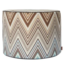 Missoni Home Collection Outdoor Chairs & Stools<Kew Cylindrical Zigzag Pattern Outdoor Pouf #1