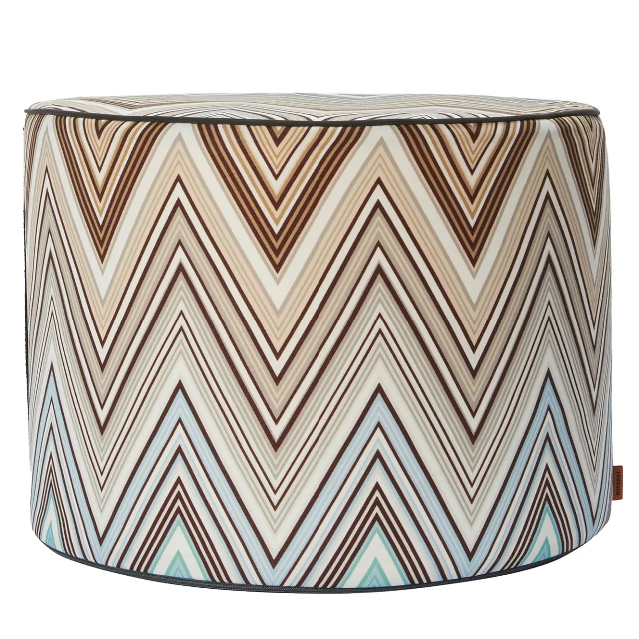 Missoni Home Collection Outdoor Chairs & Stools<Kew Cylindrical Zigzag Pattern Outdoor Pouf #1
