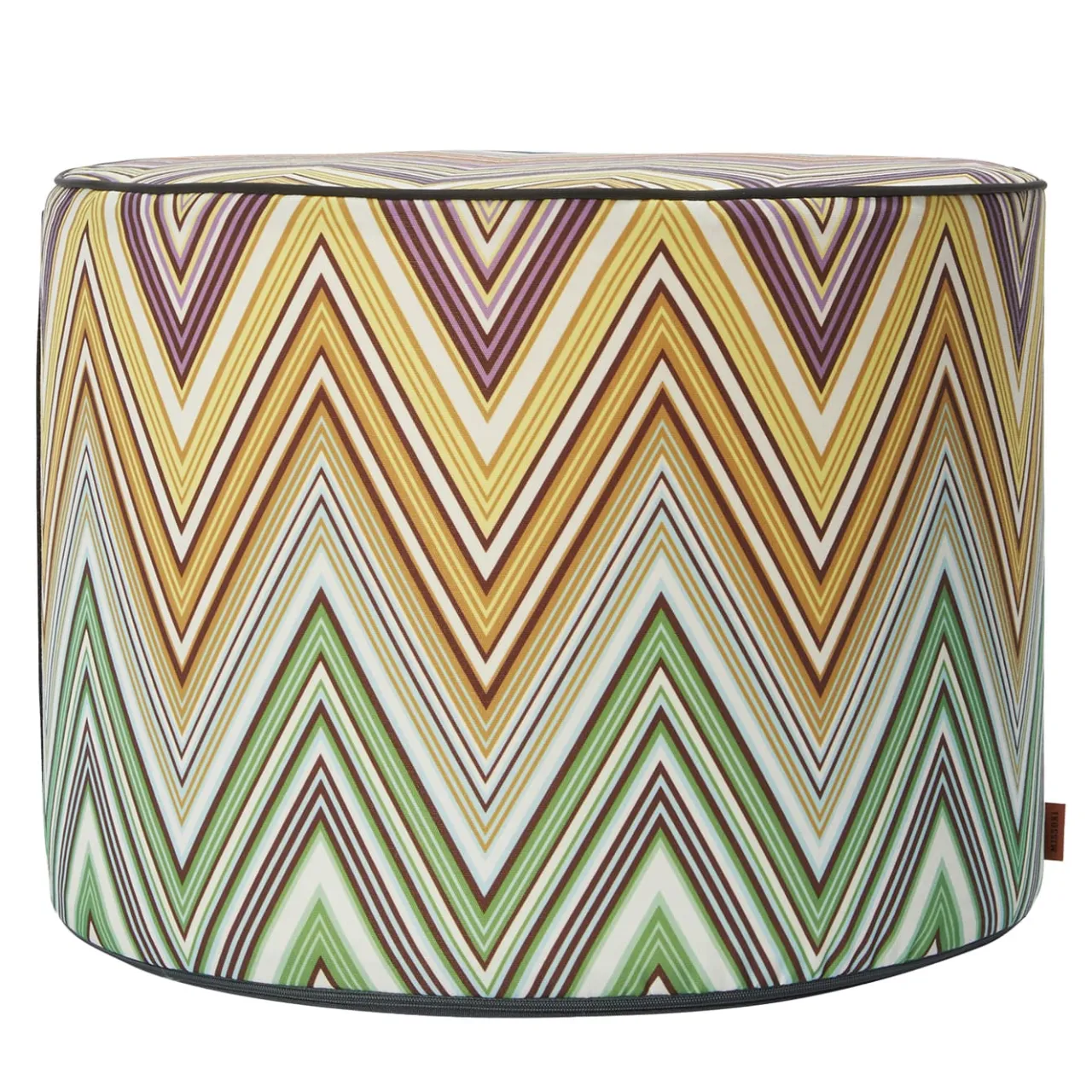 Missoni Home Collection Outdoor Chairs & Stools<Kew Cylindrical Zigzag Pattern Outdoor Pouf #3
