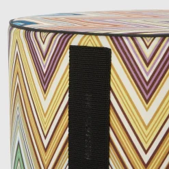 Missoni Home Collection Outdoor Chairs & Stools<Kew Cylindrical Zigzag Pattern Outdoor Pouf #3