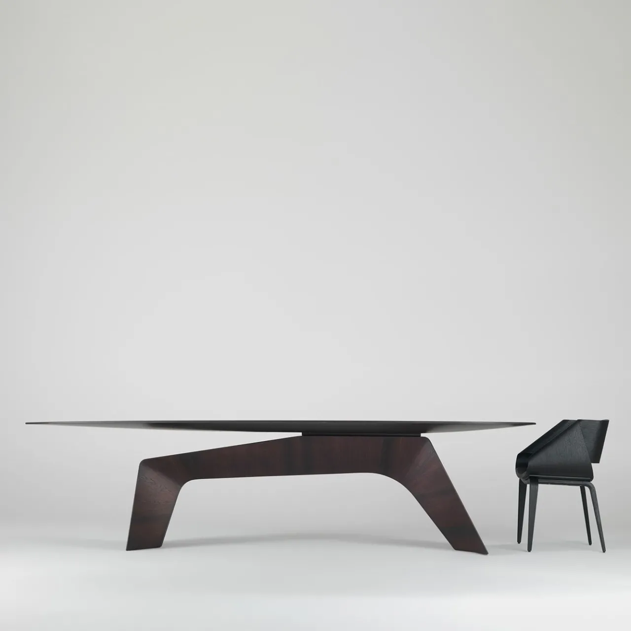 Emmemobili Dining Tables<Kintai dark brown veneered wood dining table