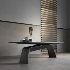 Emmemobili Dining Tables<Kintai dark brown veneered wood dining table