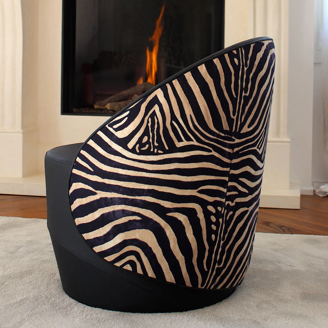 Real Piel Armchairs<Kiros Ohr Zebra-Striped Swivel Armchair