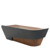 Riva 1920 Desk & Writing Tables<Klip solid Walnut wood and Olimpia Leather Desk by Karim Rashid