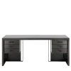 Galimberti Nino Desk & Writing Tables<Kobe cocoa glossy lacquered finish ash wood 6-Drawer Desk