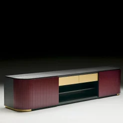 Black Tie Sideboards Buffets<Kota Amaranth & Moka-Finished Ash TV Stand