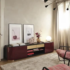 Black Tie Sideboards Buffets<Kota Amaranth & Moka-Finished Ash TV Stand