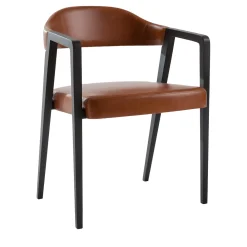 Laura Meroni Chairs<Kris Black Dyed Ash Chair with Leather Seat