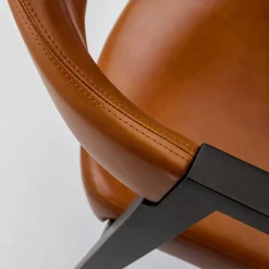 Laura Meroni Chairs<Kris Black Dyed Ash Chair with Leather Seat