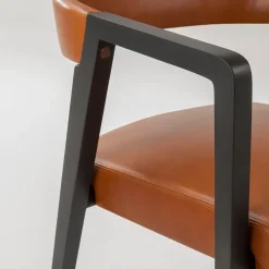 Laura Meroni Chairs<Kris Black Dyed Ash Chair with Leather Seat