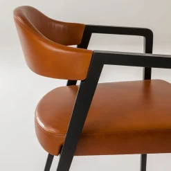 Laura Meroni Chairs<Kris Black Dyed Ash Chair with Leather Seat