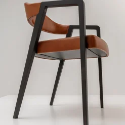 Laura Meroni Chairs<Kris Black Dyed Ash Chair with Leather Seat