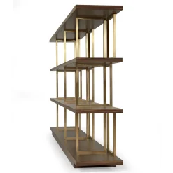 Borzalino Bookcases<Kris Walnut and Brass Bookcase