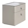 Alivar Nightstands<Kube Taupe leather Bedside Table