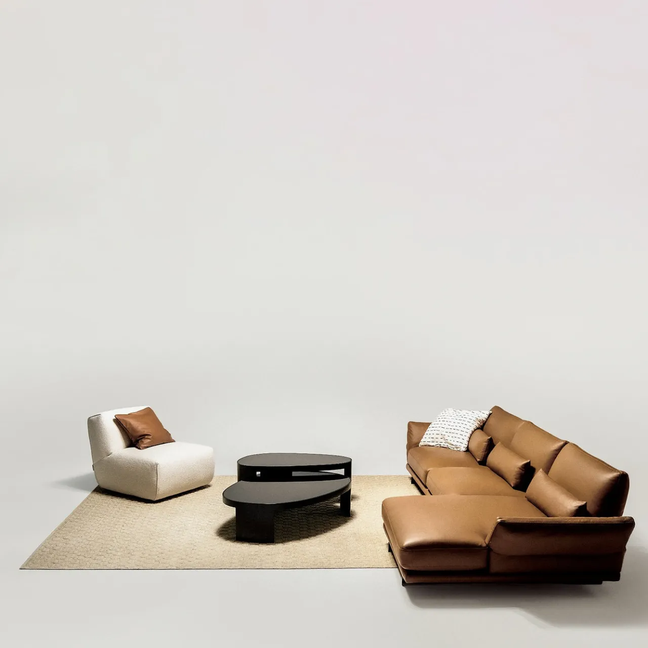 Ferri 1956 Nesting Tables<Kyoto Set of 2 Black Coffee Tables by Ludovica + Roberto Palomba
