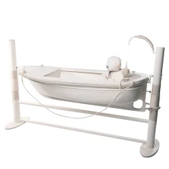 Marricreo Beds<La Barchetta Boat-Shaped White Cradle/Writing Desk