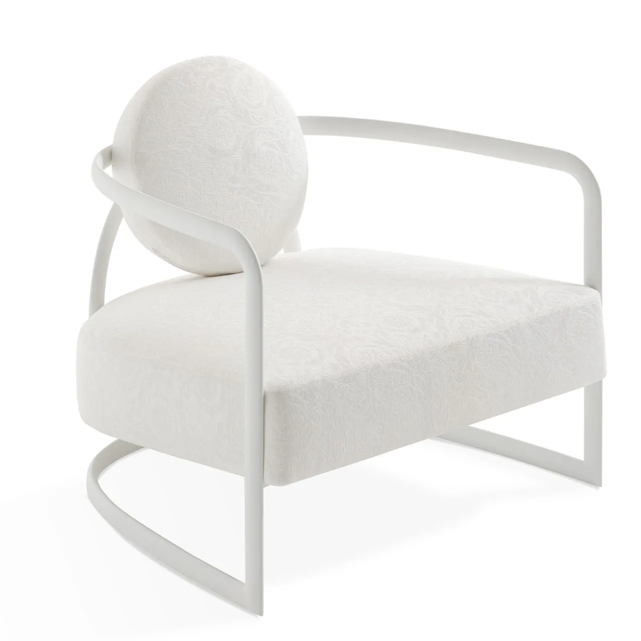 Versace Home Outdoor Coffee Tables<La Medusa Round White Soft Touch Metal Outdoor Armchair