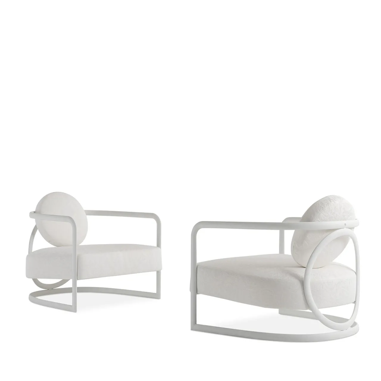 Versace Home Outdoor Coffee Tables<La Medusa Round White Soft Touch Metal Outdoor Armchair