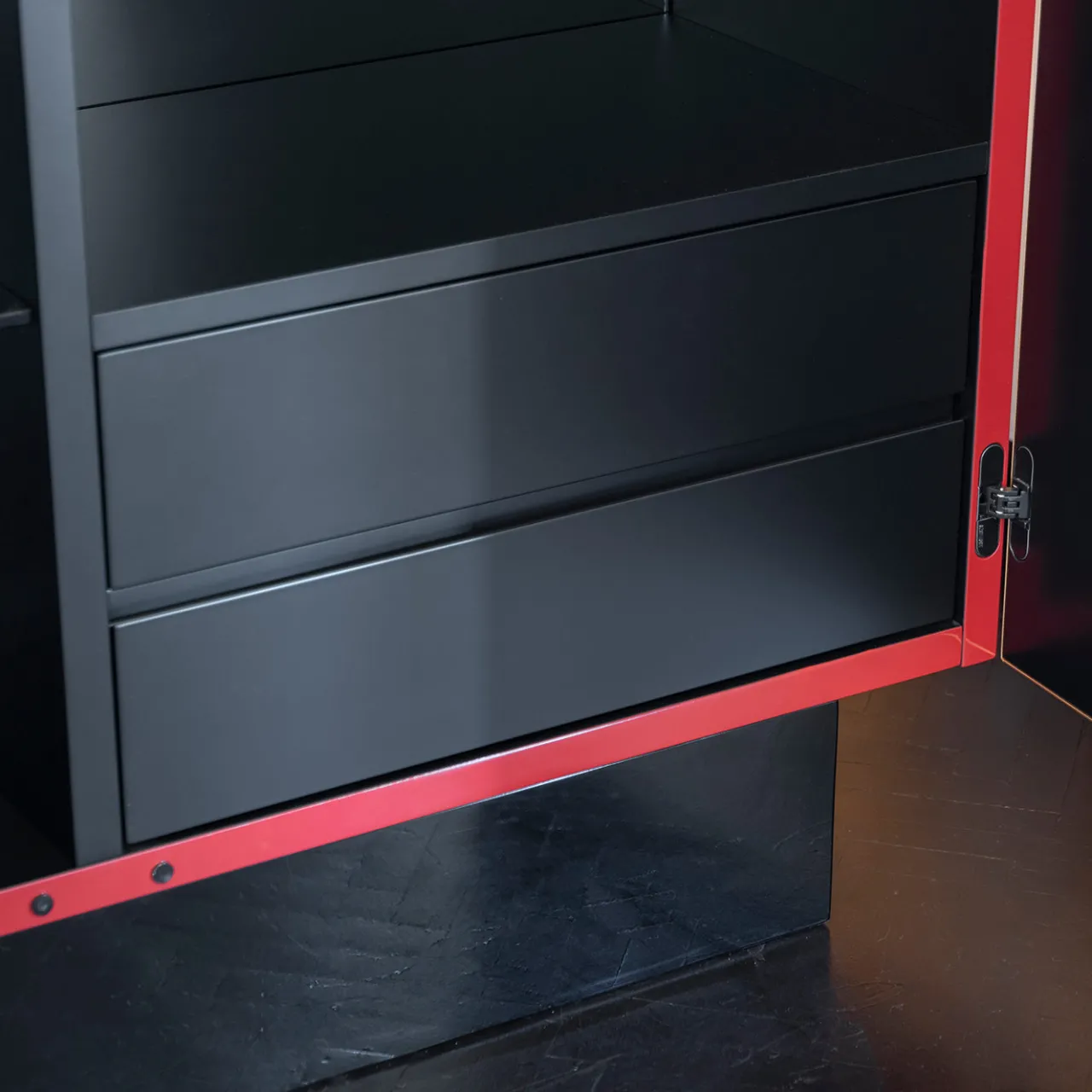 Monica Gasperini Cabinets<La Roue Black and Red Cabinet