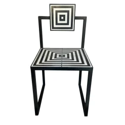 Francesco Della Femina Outdoor Chairs & Stools<Labirinto Black & White Tiles Outdoor Chair