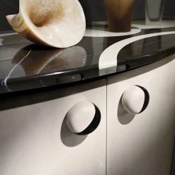 Ros Italia Interiors Consoles<Lacquered Wood Console with Dual-Tone Marble Top