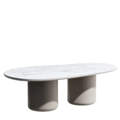 Secolo Dining Tables<Laghi II Carrara Marble & Glossy wood Dining Table by Artefatto Design Studio