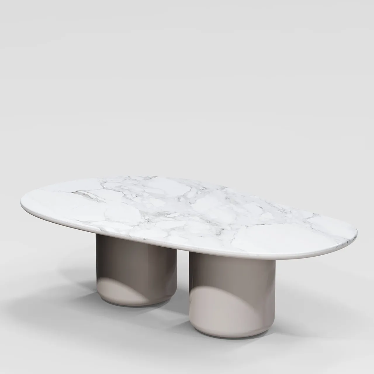 Secolo Dining Tables<Laghi II Carrara Marble & Glossy wood Dining Table by Artefatto Design Studio