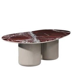 Secolo Dining Tables<Laghi II Rosso levanto Marble & tortora matte wood Dining Table by Artefatto Design Studio