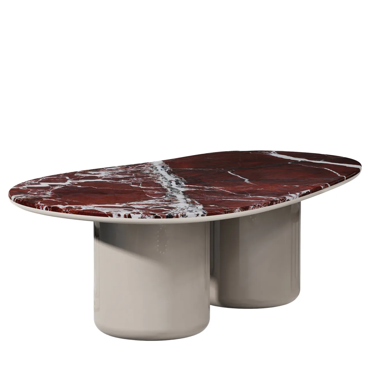 Secolo Dining Tables<Laghi II Rosso levanto Marble & tortora matte wood Dining Table by Artefatto Design Studio